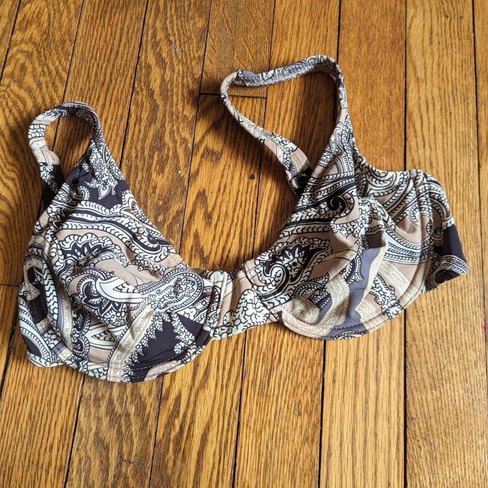Vintage 90's Y2k Paisley Print Bikini Top